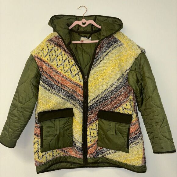Anthropologie Pilcro Knit Quilted Coat Textured Puffer Size Small NEW With Tags - Picture 1 of 5